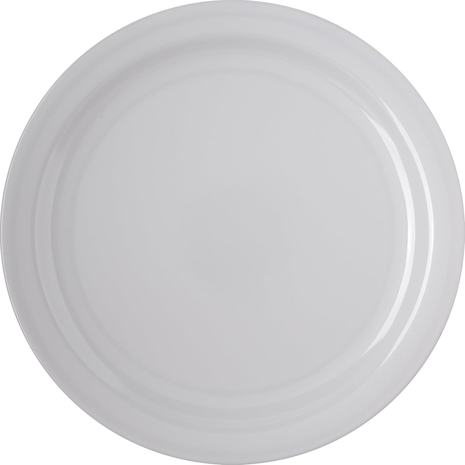 White Melamine Stain-Resistant Dinner Plate, 10.25 Inches