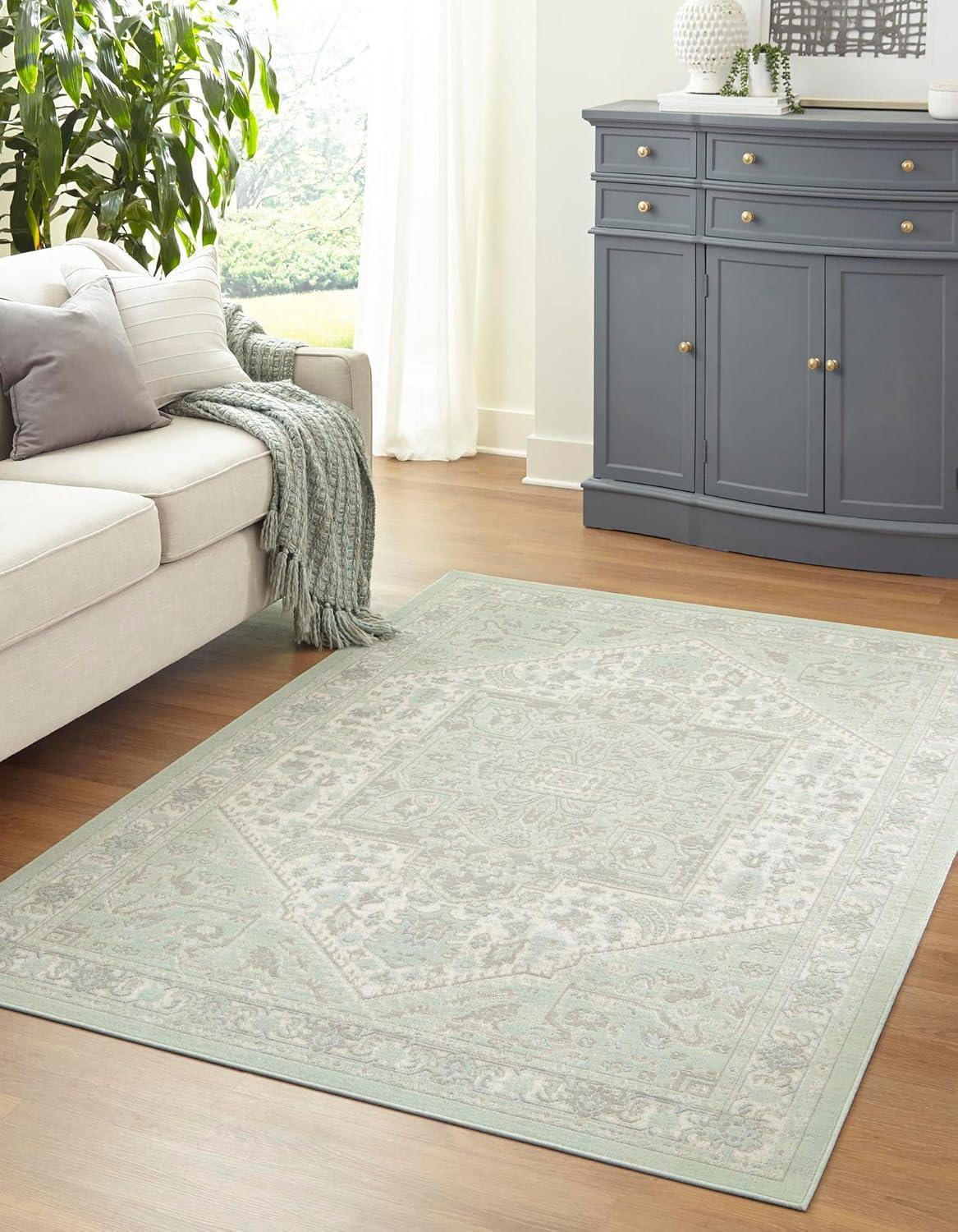 Unique Loom Whitney Collection Area Rug - Milano (8'  x 10' Rectangle Mint/Ivory)