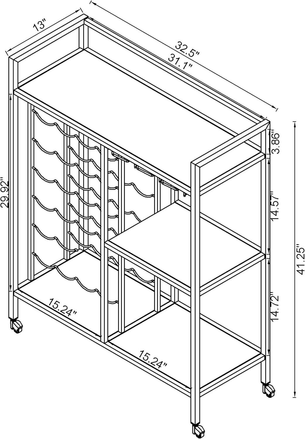 Alma Derion Metal Bar Cart