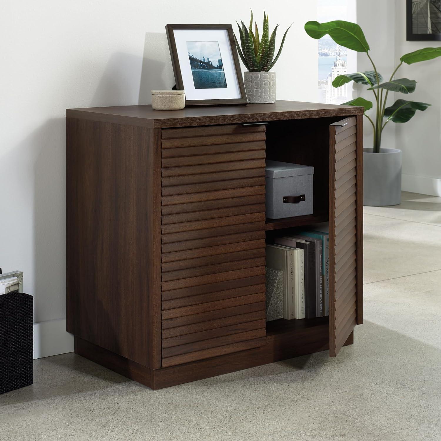 Spiced Mahogany 2-Door Office Storage Cabinet with Adjustable Shelves