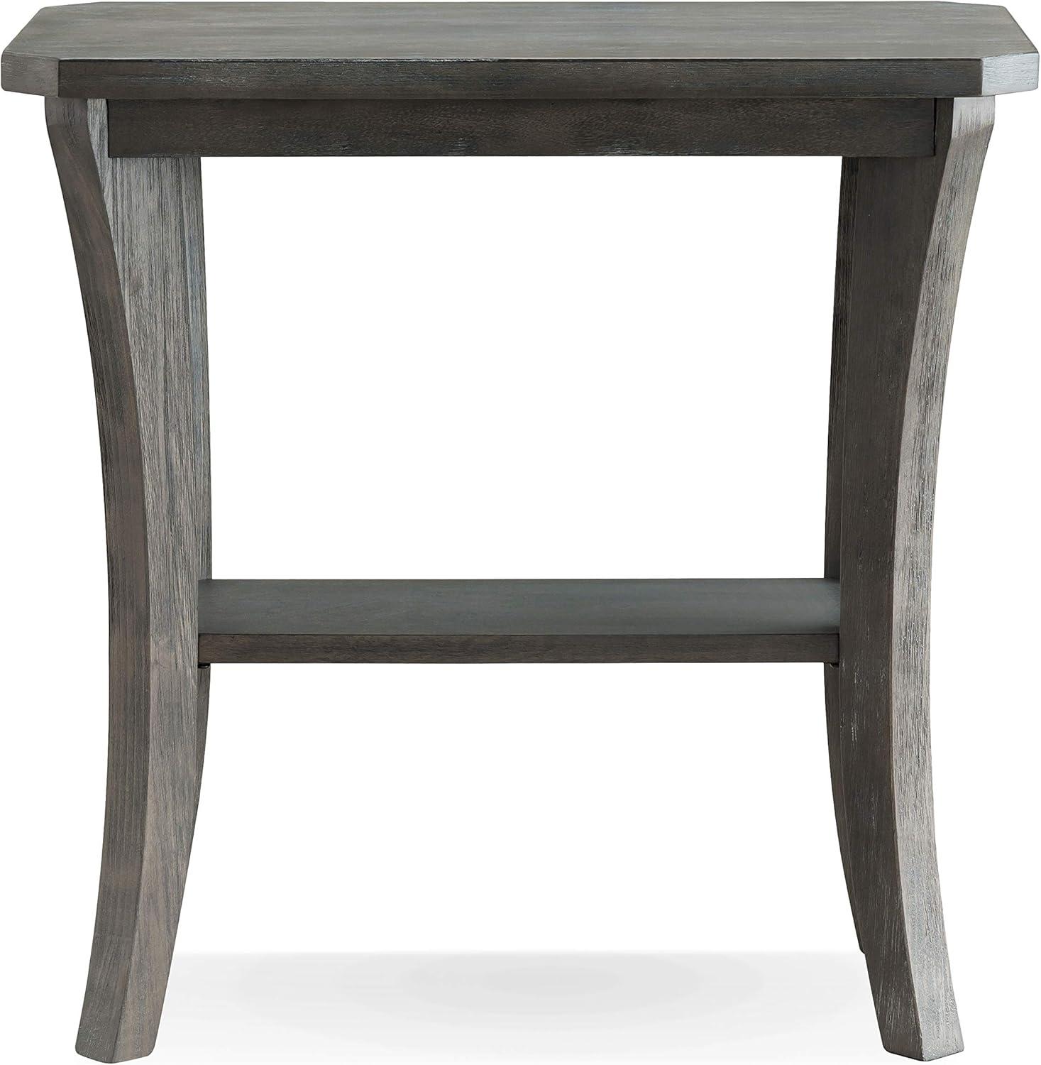 Rustic Gray Solid Wood Space-Saving Narrow End Table