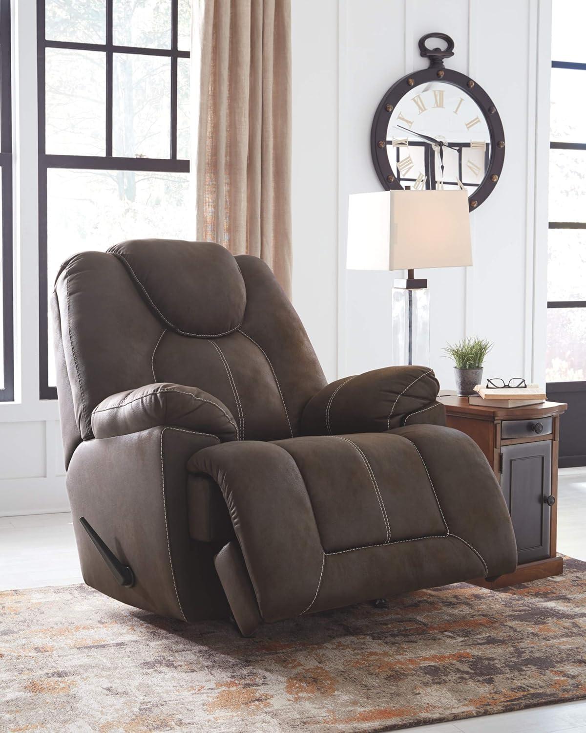 Signature Design by Ashley Warrior Fortress Rocker Recliner in Coffee