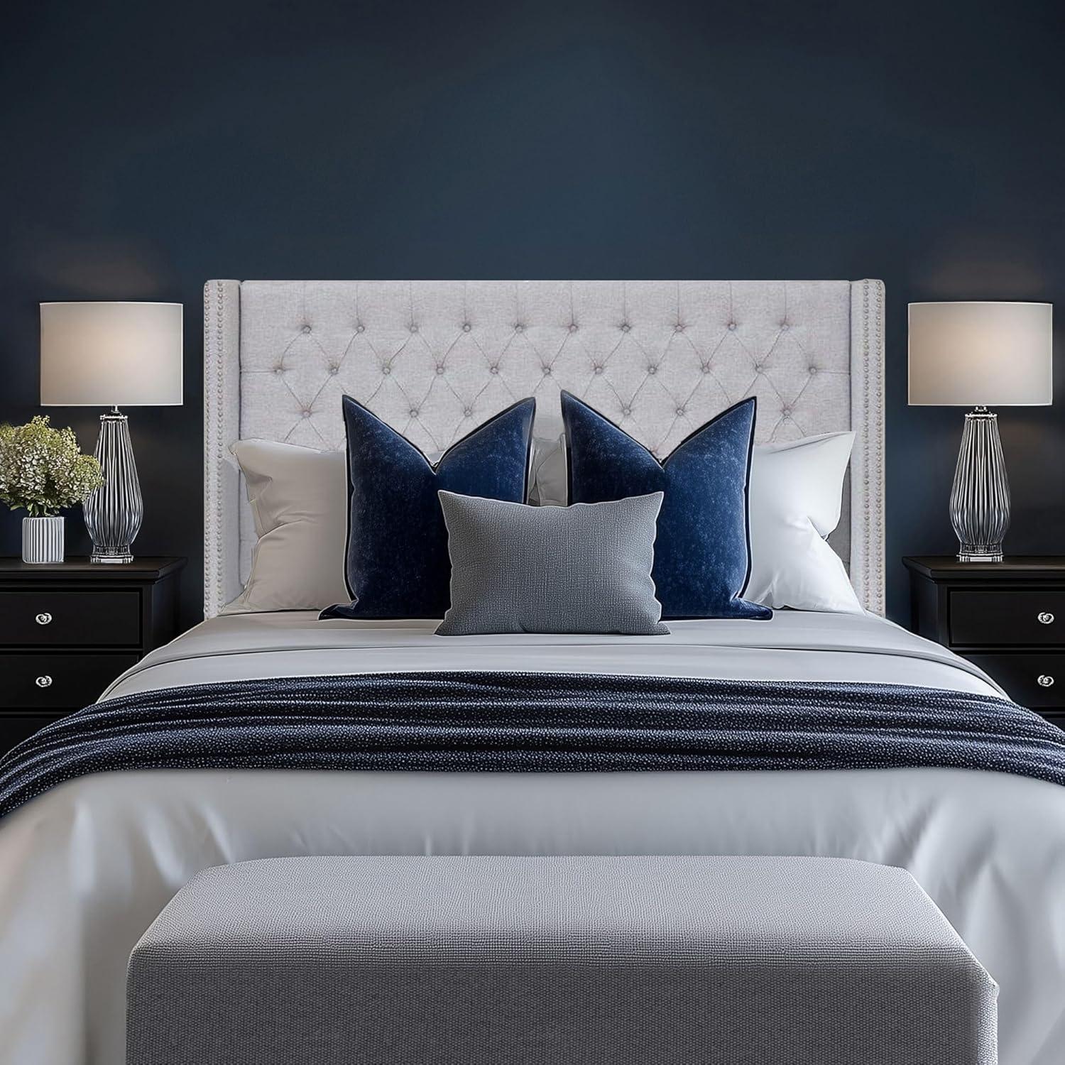 Amelia Upholstery Headboard Grey Queen