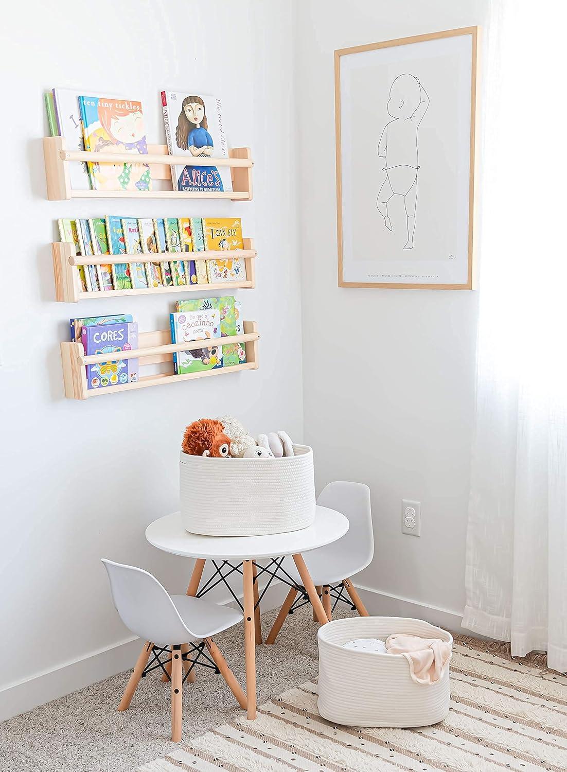 OrganiHaus Set of 3 White Woven Baskets for Organizing | Cotton Rope Basket for Decor | Shoe Basket Organizers & Storage | Decorative Storage Baskets & Bins | Cute Storage Basket for Toys & Cloths