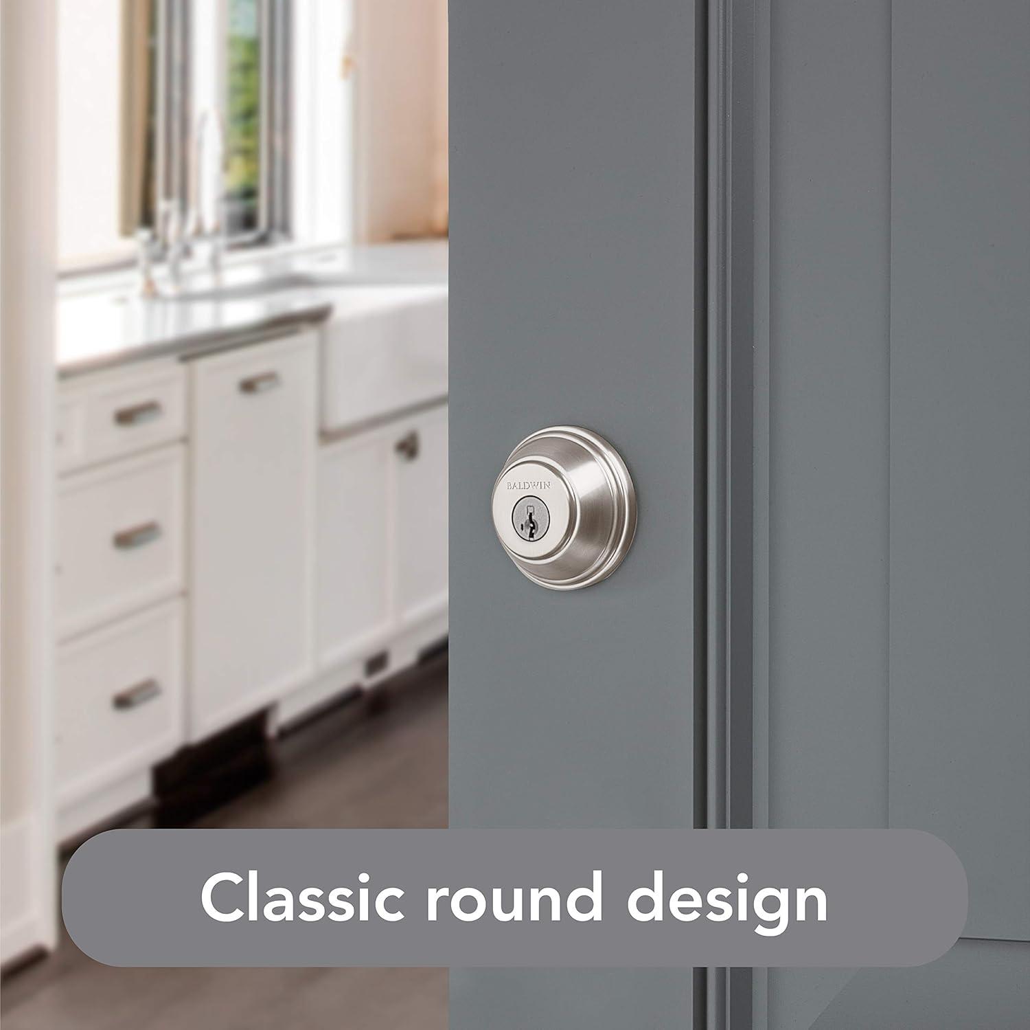 Baldwin Prestige 380 Round Single Cylinder Deadbolt Featuring SmartKey® Security