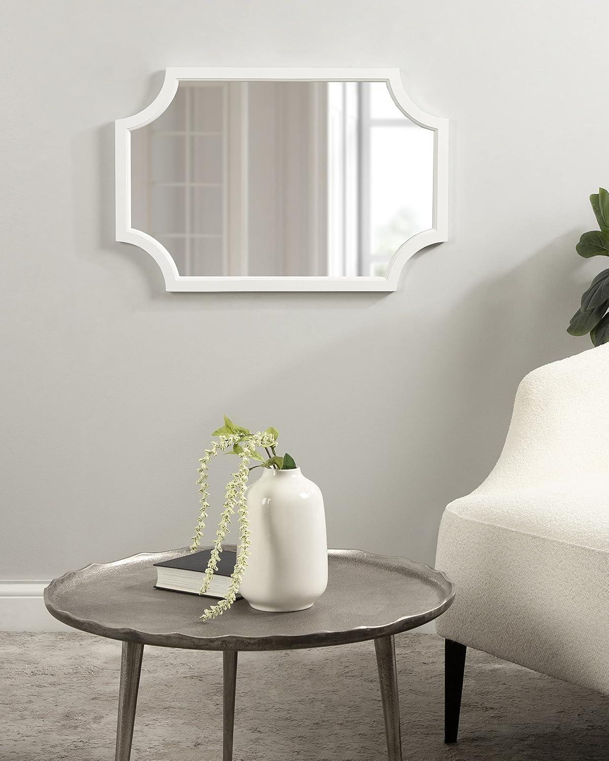 Kate and Laurel Hogan Wood Framed Mirror with Scallop Corners