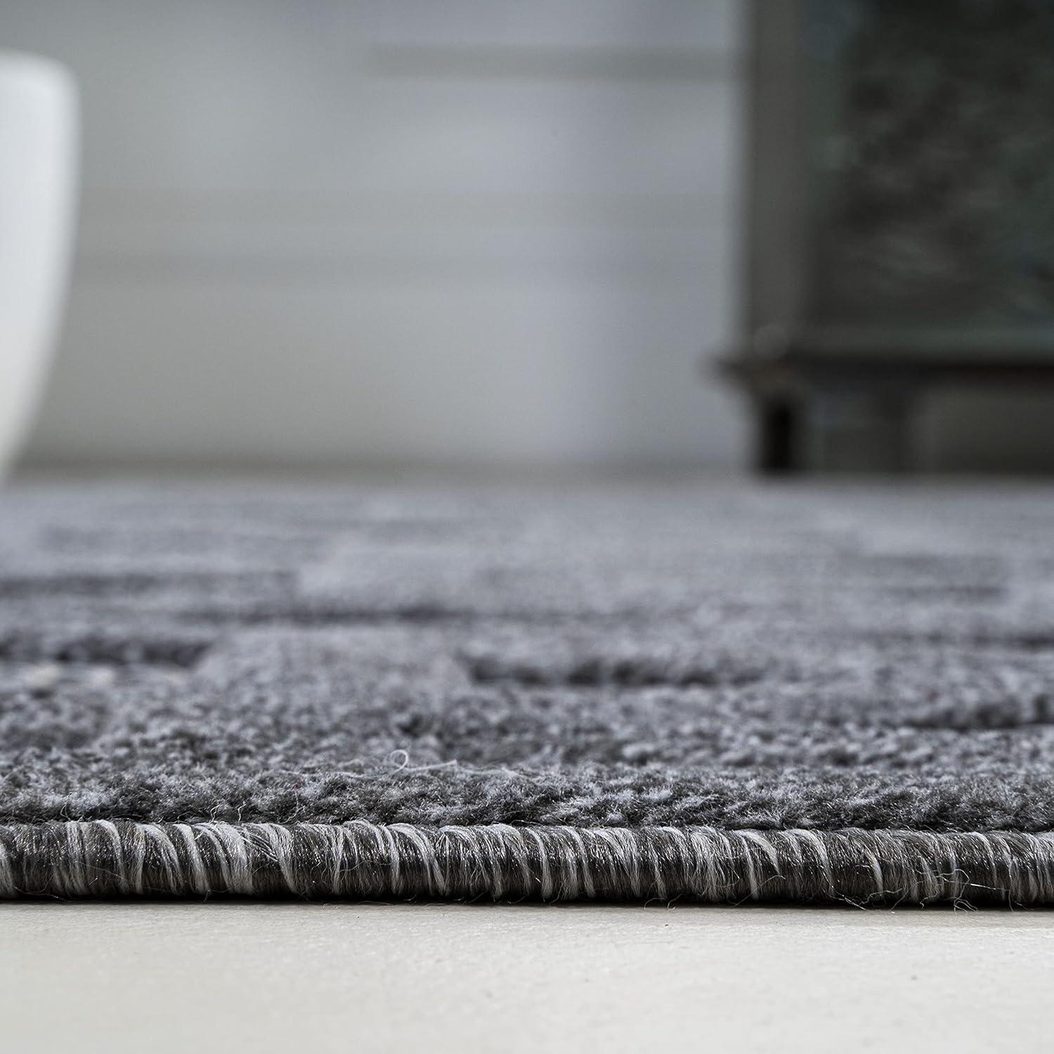 5' x 5' Talaia Neutral Geometric Indoor/Outdoor Area Rug, Dark Gray - JONATHAN Y