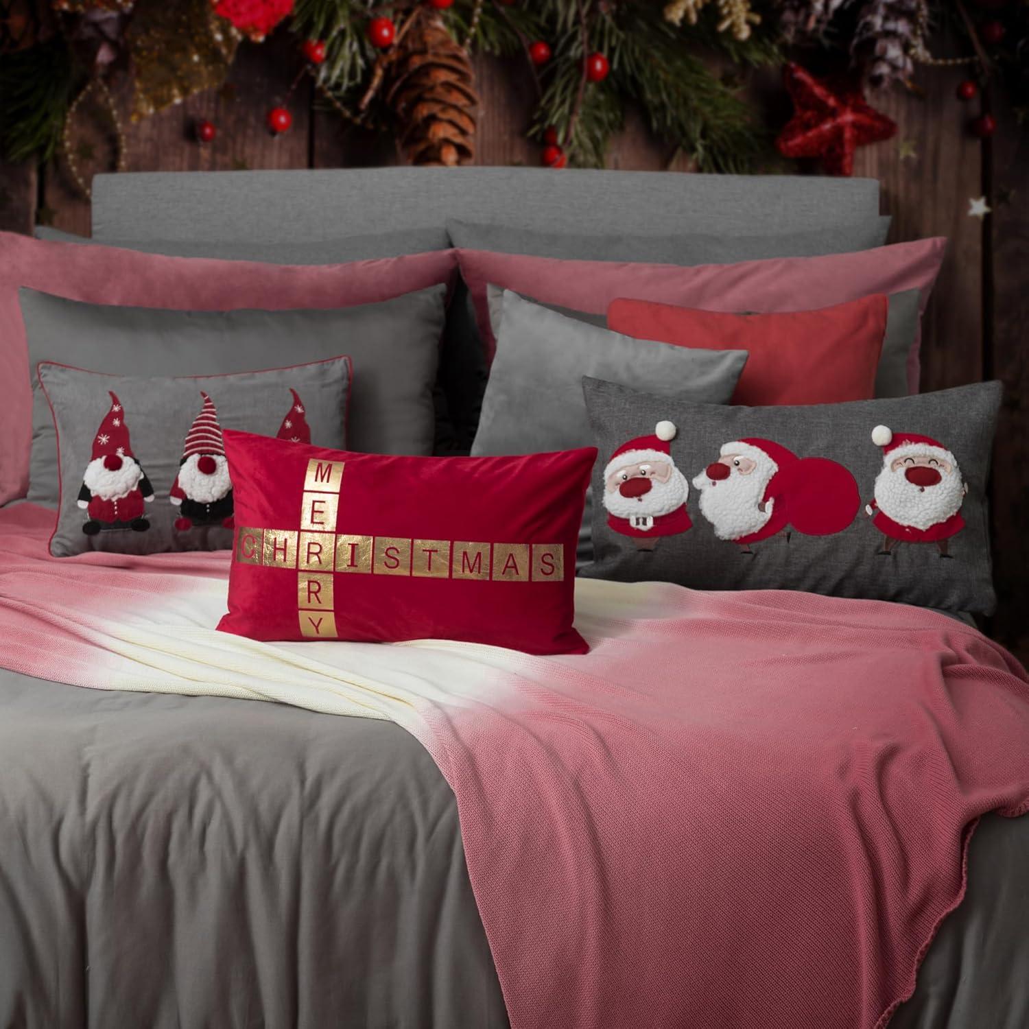 Christmas Decor Textured Velvet Pillow Cover