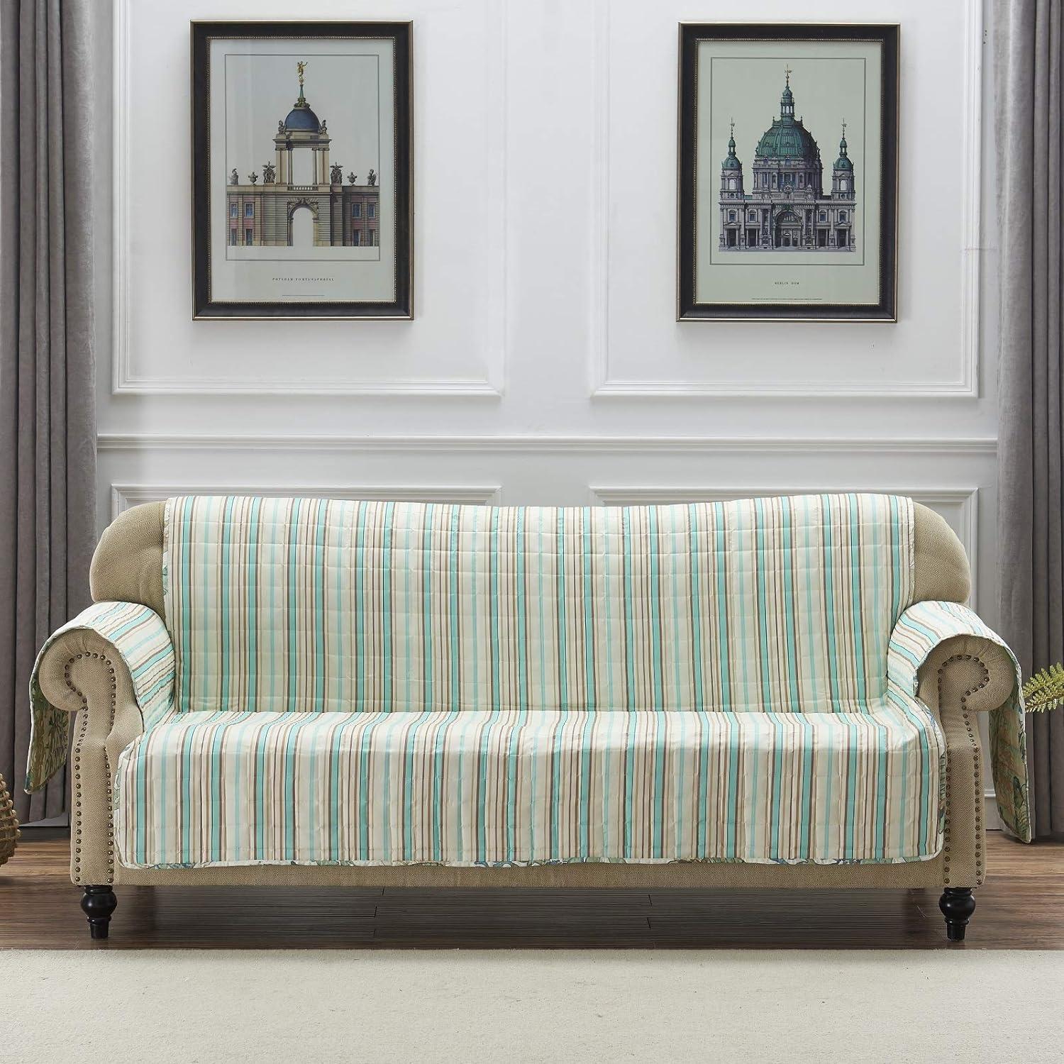 Barefoot Bungalow Atlantis Jade Reversible Furniture Slipcover