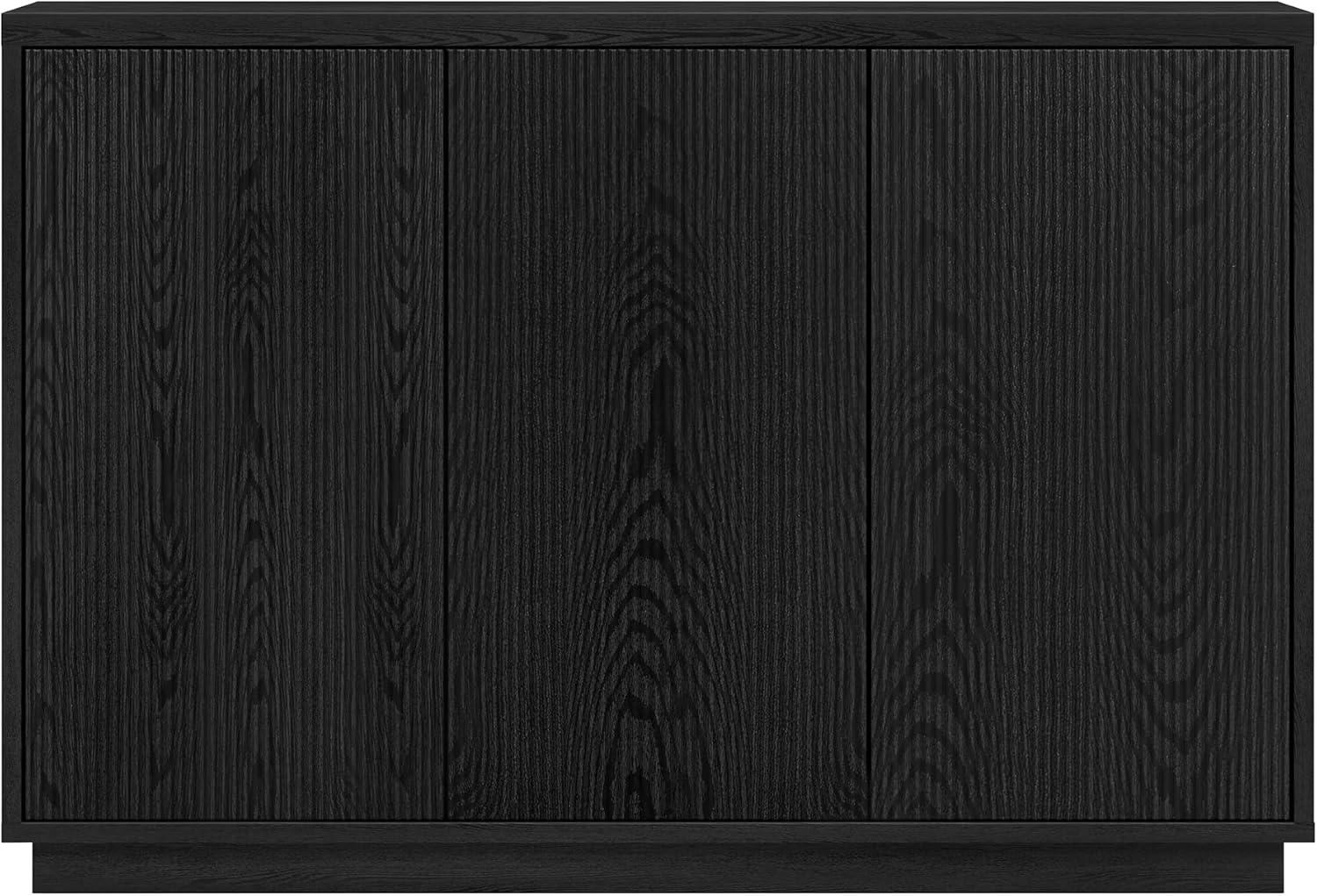 Evelyn&Zoe Alston 48" Wide Rectangular Buffet Table, Black Grain