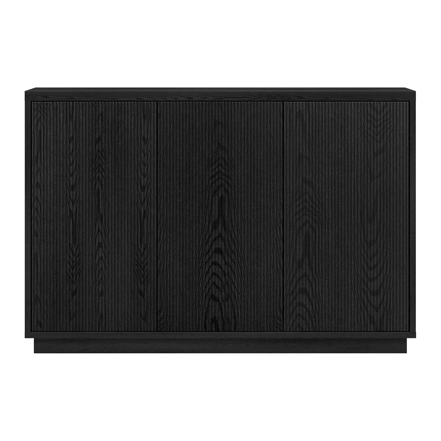 Evelyn&Zoe Alston 48" Wide Rectangular Buffet Table, Black Grain