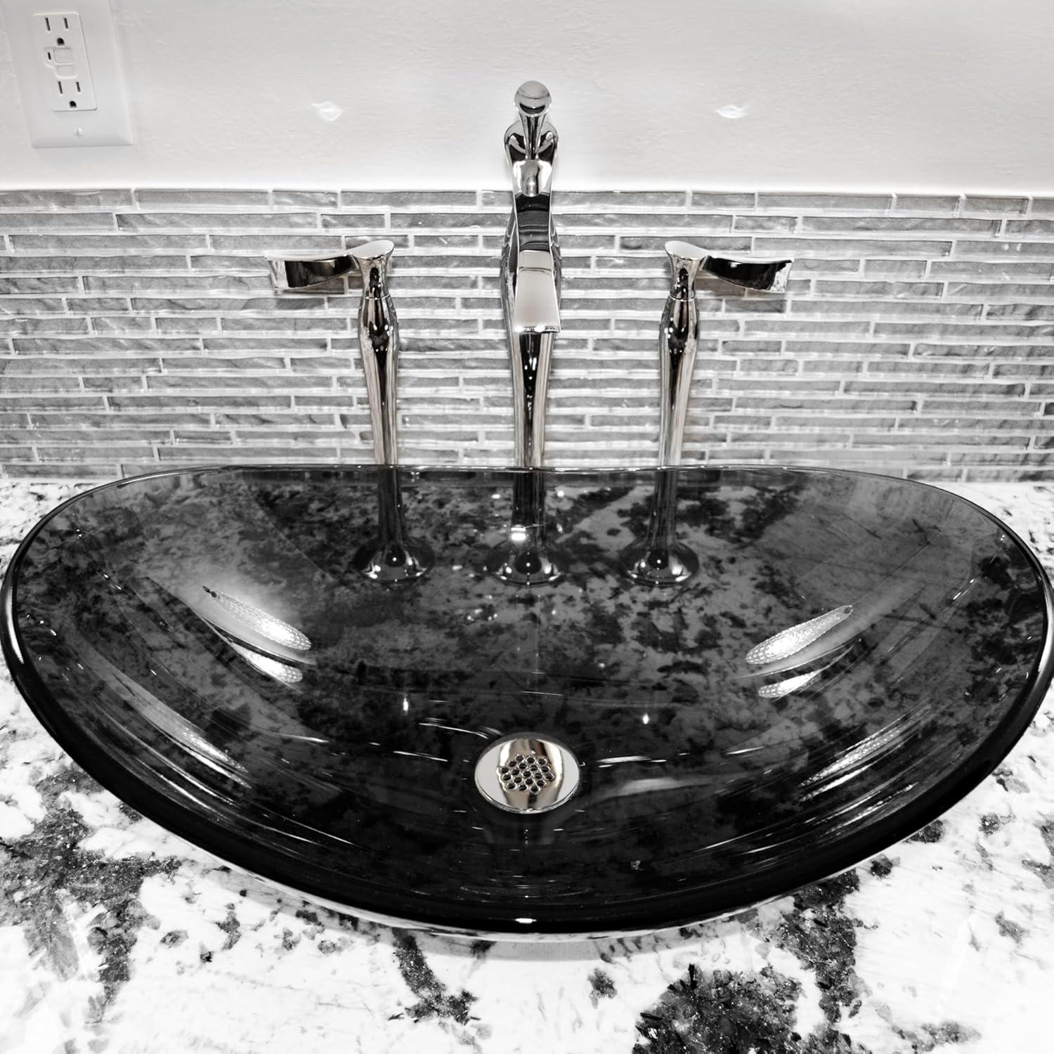 Novatto Glass Oval Bathroom Sink