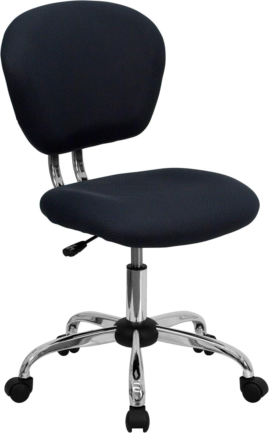 Ergonomic Mid-Back Mesh Swivel Task Chair in Gray with Chrome Base