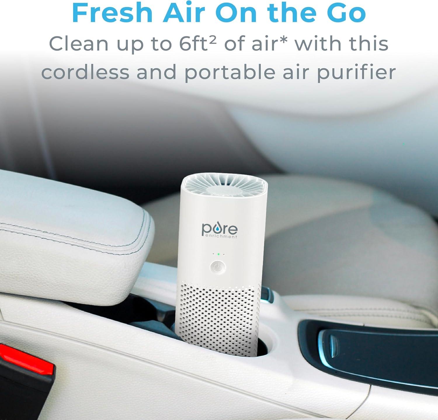 White Portable Table-Top Air Purifier with HEPA Filter