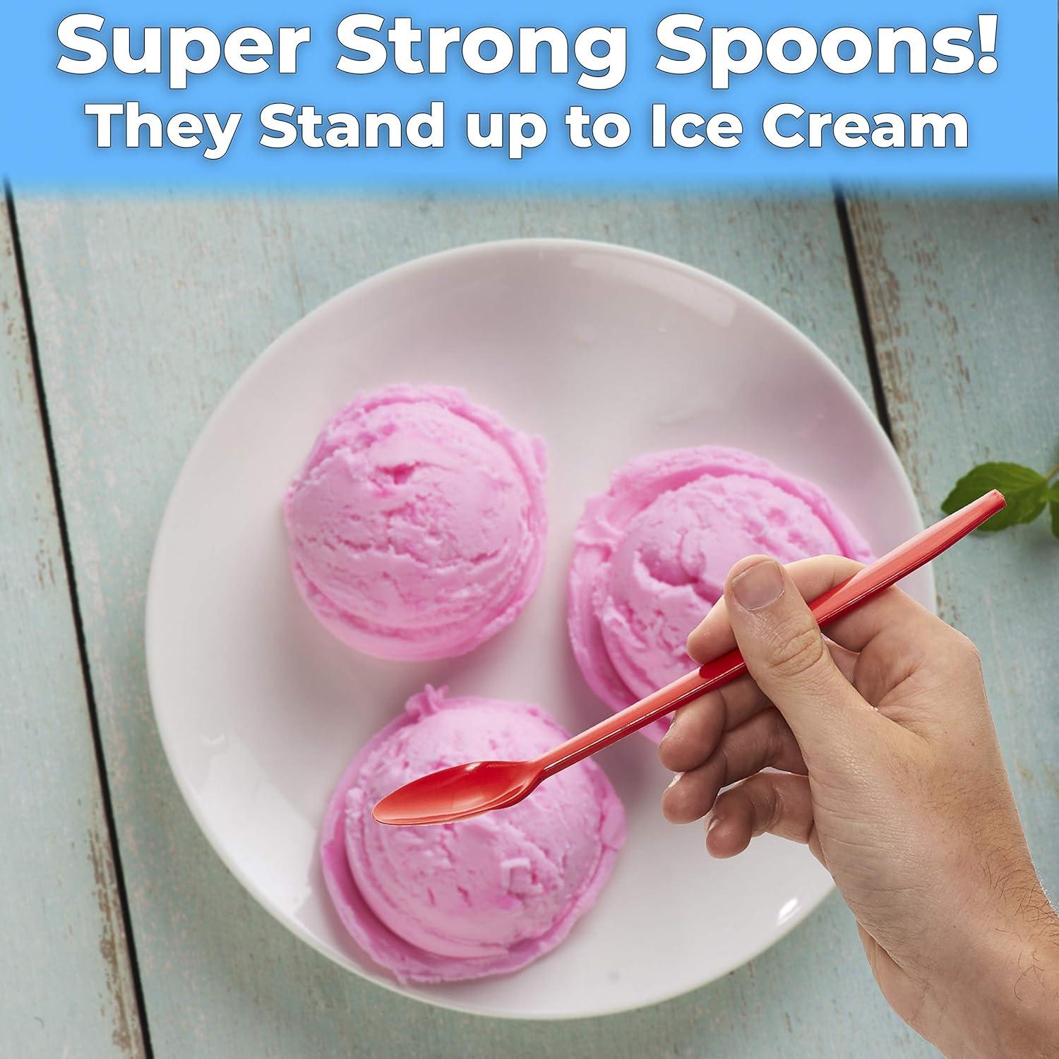 Avant Grub Extra Sturdy, Super Fun Red 8in Sundae Spoons 50ct