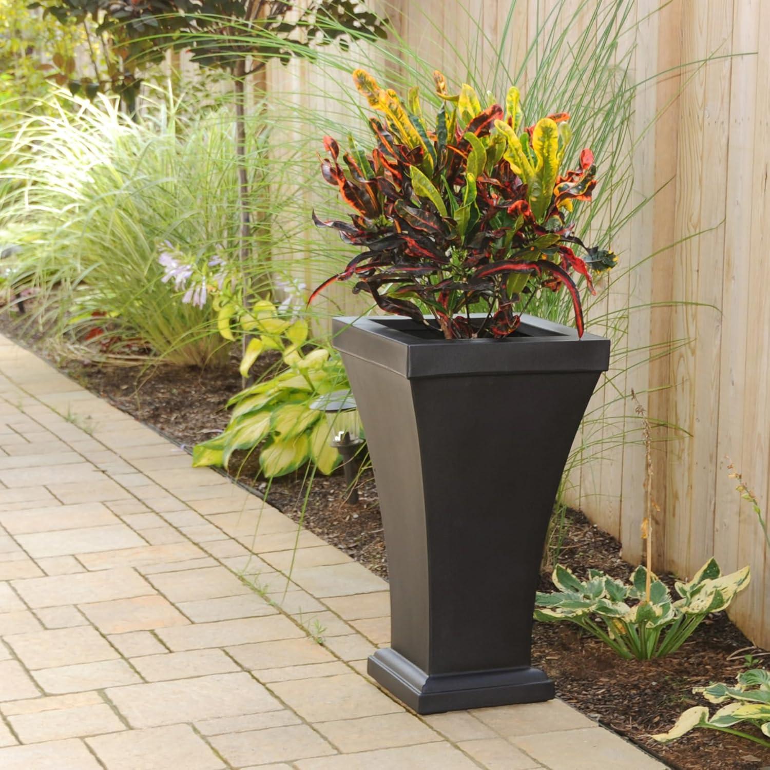 Bordeaux 28" Tall Resin Planter with Water Reservoir