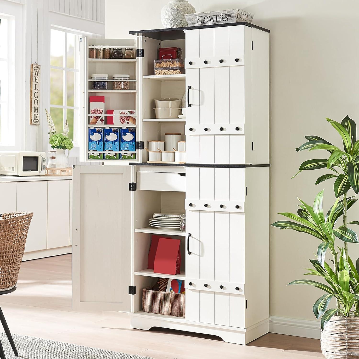 Gracie Oaks 72" Tall Farmhouse Kitchen Pantry