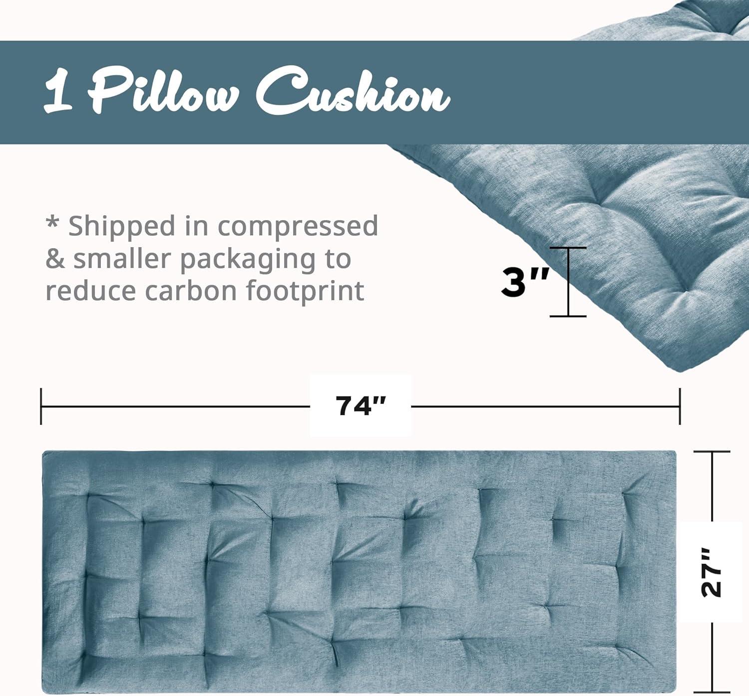 Intelligent Design Edelia Polyester Chenille Long Floor Cushion in Aqua Blue