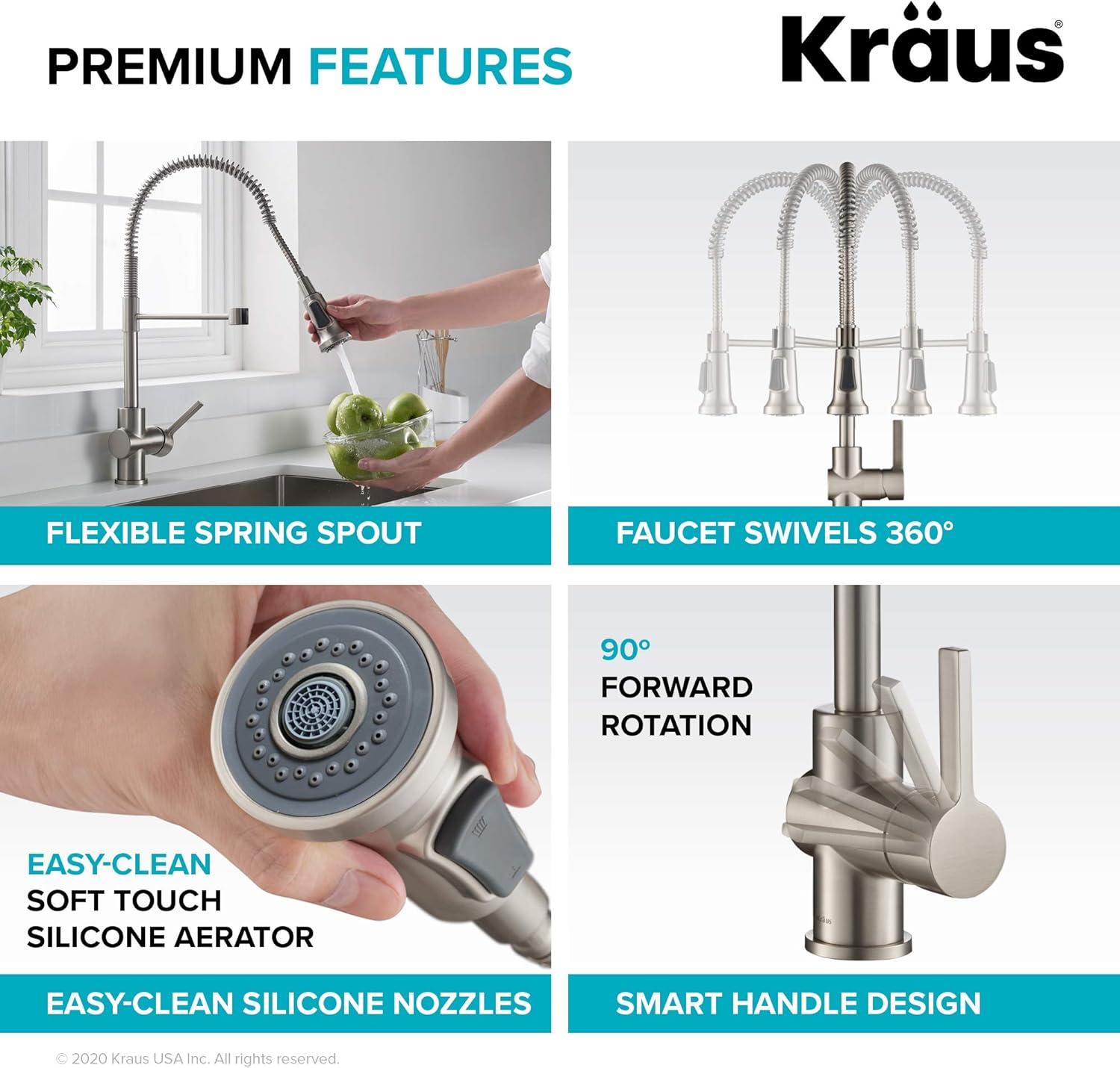 KRAUS Britt Single Handle Commercial Style Kitchen Faucet