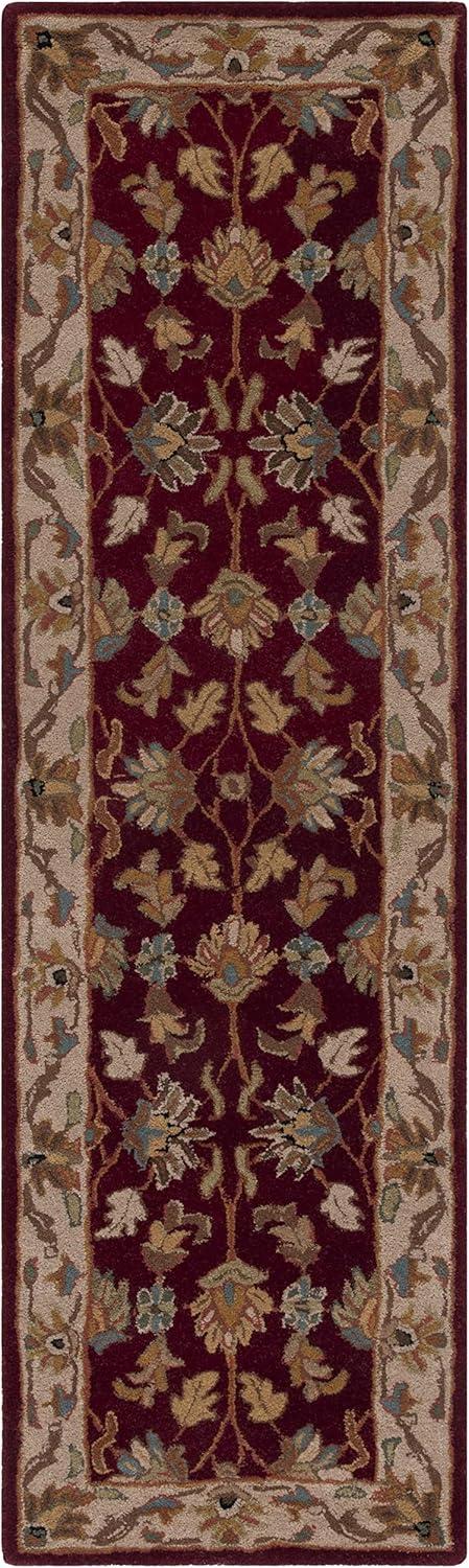 SAFAVIEH Heritage Valery Traditional Wool Runner Rug, Red/Ivory, 2'3" x 14'