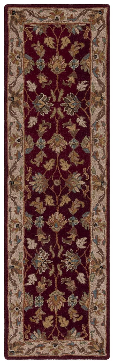 SAFAVIEH Heritage Valery Oriental Wool Runner Rug, Red/Ivory, 2'3" x 14'