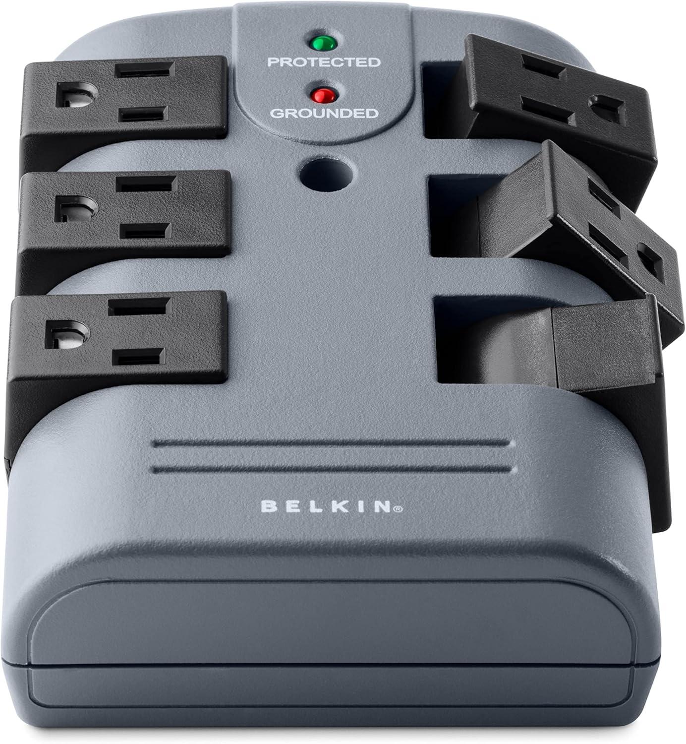 6-Outlet Pivot Plug Surge Protector Wall Mounted Power Strip
