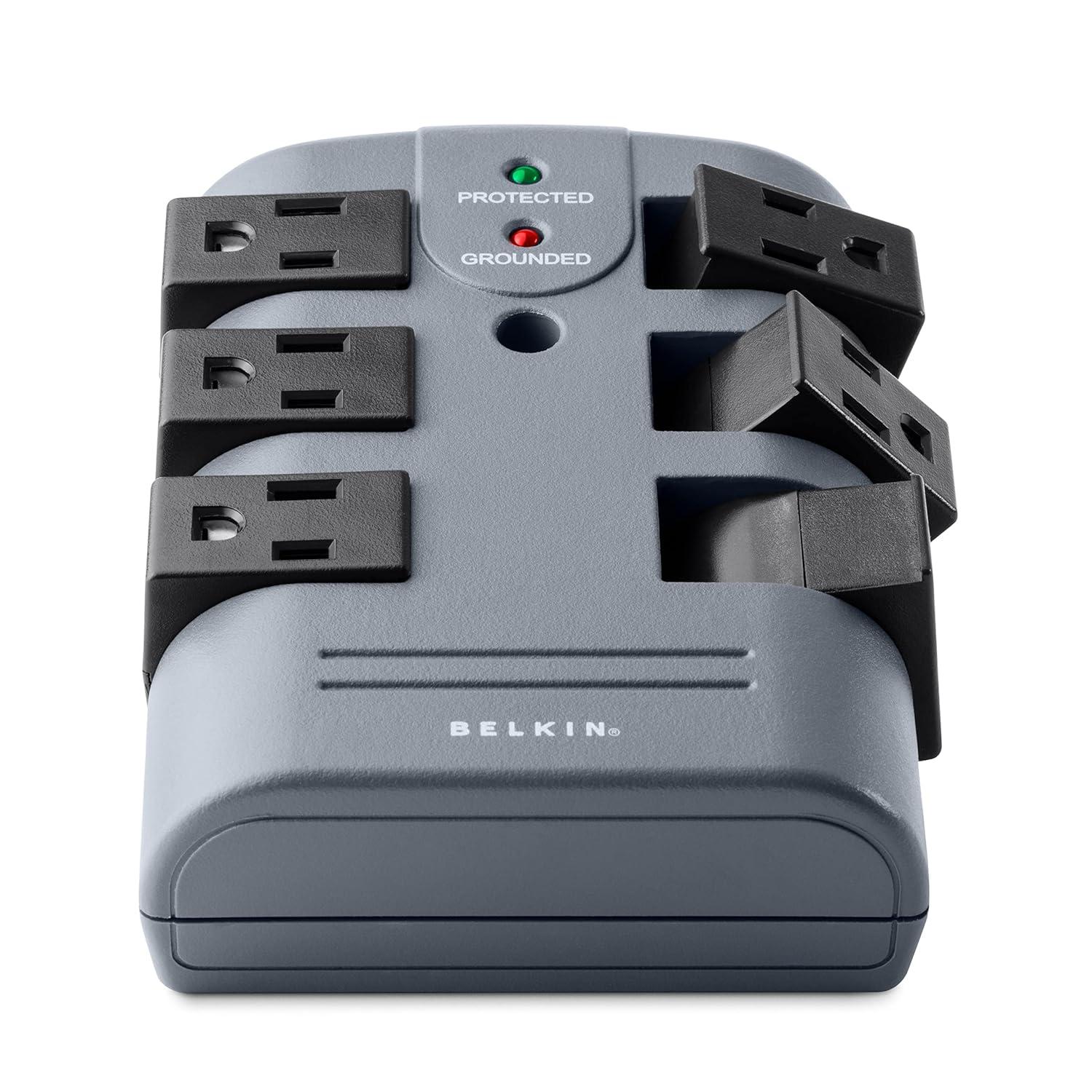 6-Outlet Pivot Plug Surge Protector Wall Mounted Power Strip