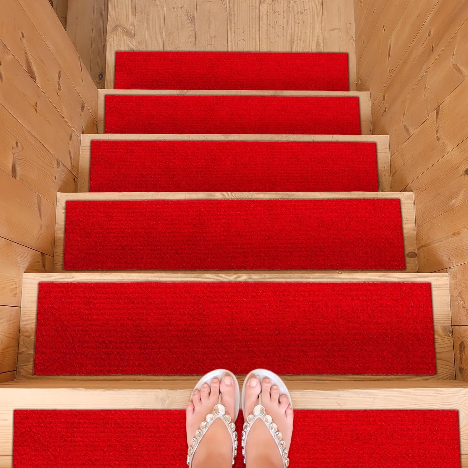 Ottomanson Lifesaver Non-Slip Rubberback Scrape Rib Indoor/Outdoor Stair Treads