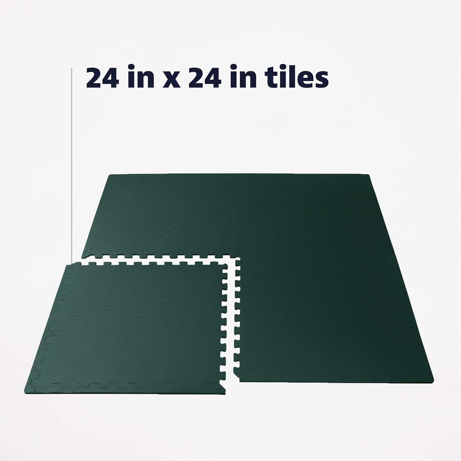 We Sell Mats 1/2 Inch Thickness Multipurpose EVA Foam Floor Tiles, Interlocking Floor Mat for Indoor Gym and Home Use 100 Square Feet (25 Tiles) Hunter Green