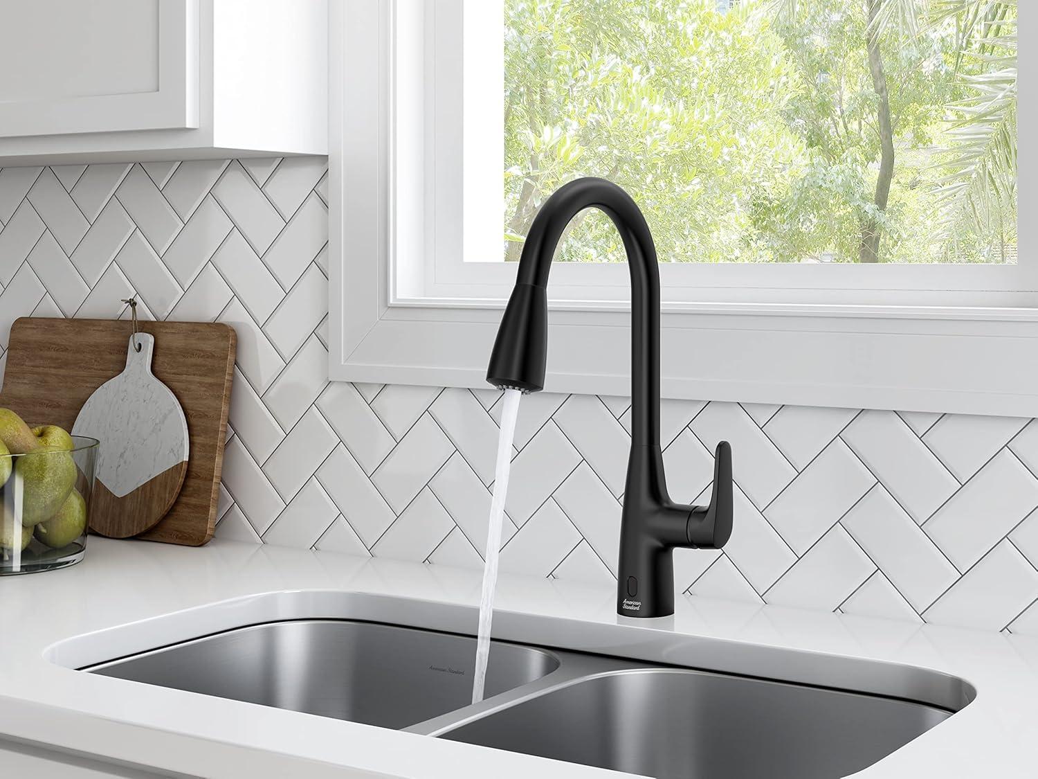 Matte Black Touchless High-Arc Pull-Down Kitchen Faucet