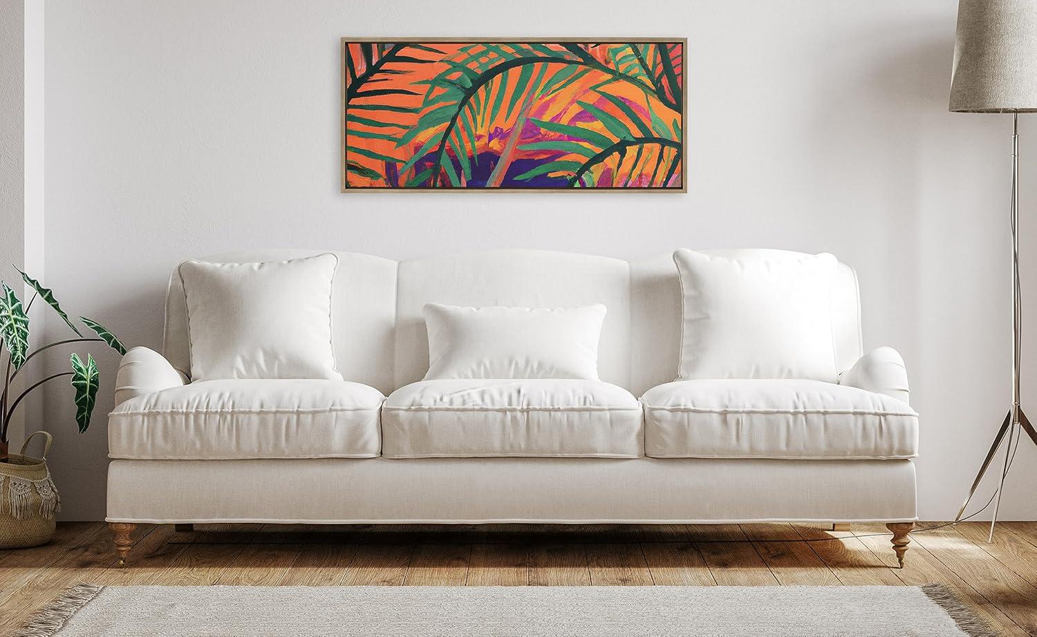 Kate and Laurel Sylvie Blank Framed Canvas 18x40