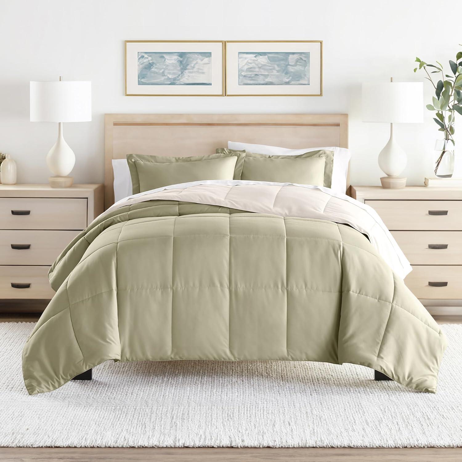 Reversible Down-Alternative Comforter Bedding Set