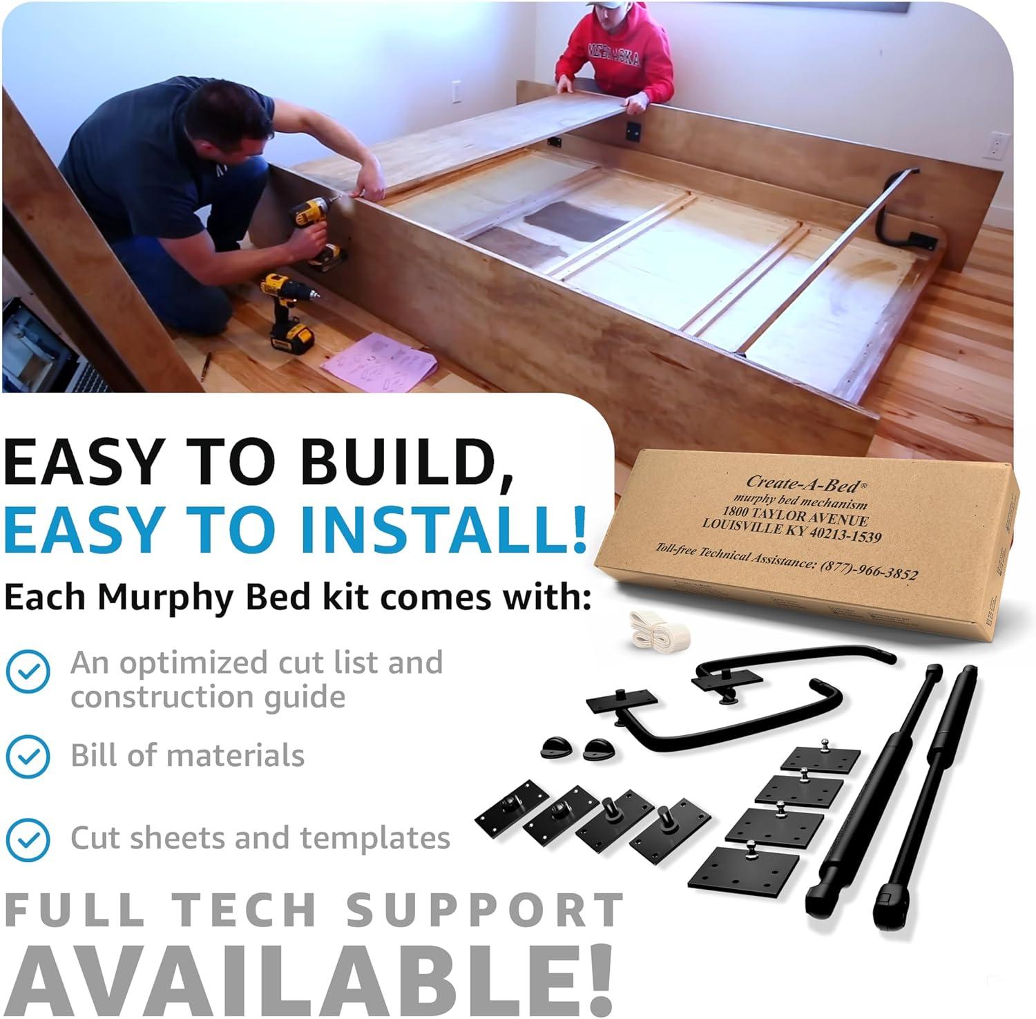 Create-A-Bed Twin Size Deluxe Murphy Bed Kit, Vertical