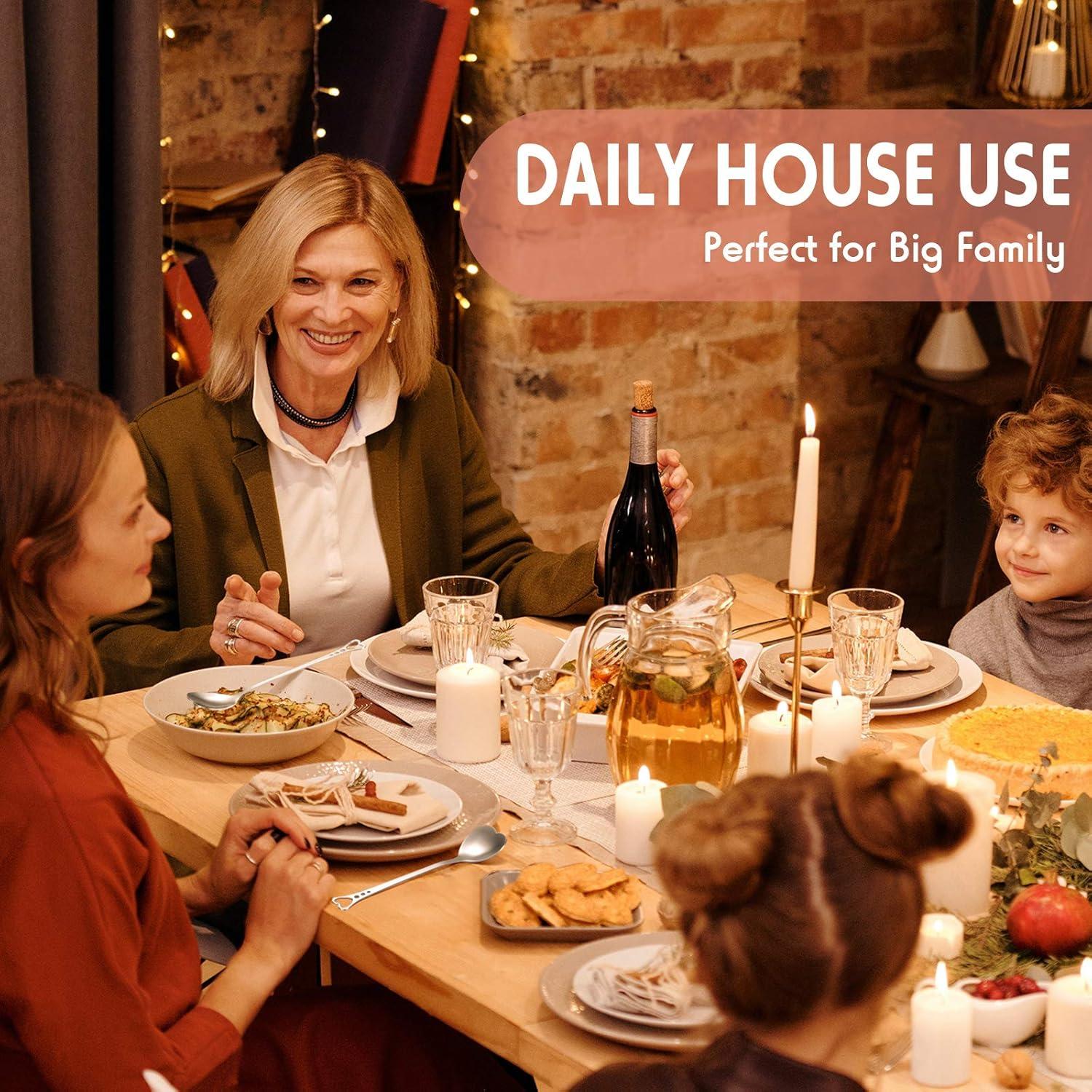 Patelai 12 Pieces Heart Shaped Spoon Stainless Steel Tea Flatware Set, 5.7 Inch Coffee Sugar Spoon Ice Cream Cake Dessert Stirring for Home, Restaurant and Valentine Present