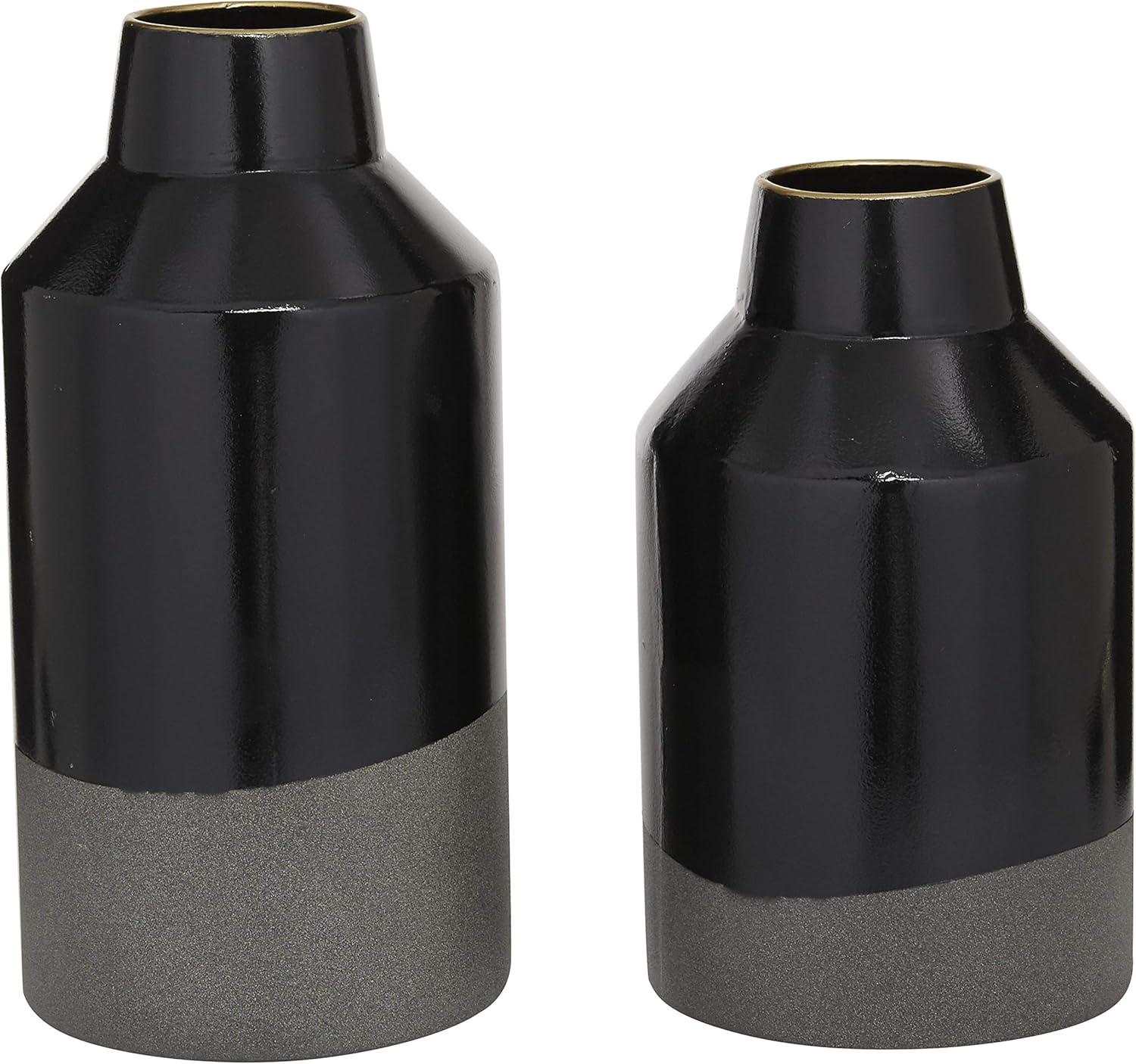 DecMode 13" Textured White Metal Vase
