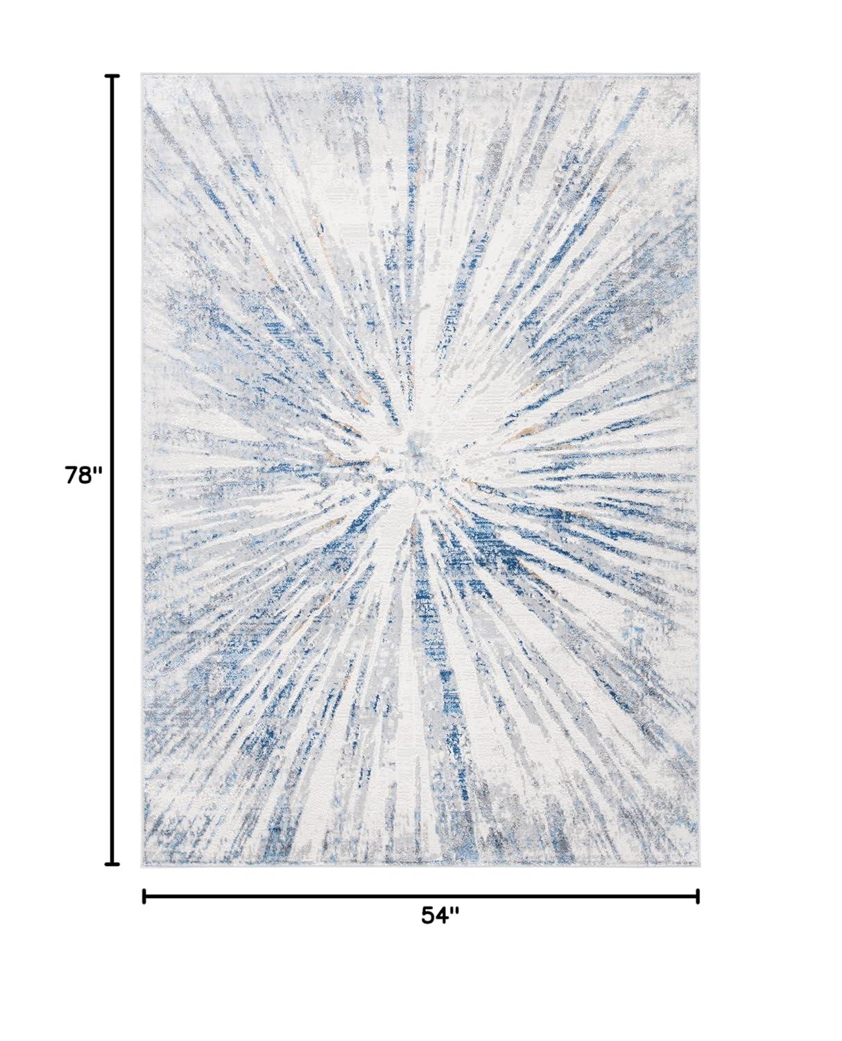 Amelia ALA449 Power Loomed Indoor Area Rug - Grey/Blue - 4'5"x6'5" - Safavieh