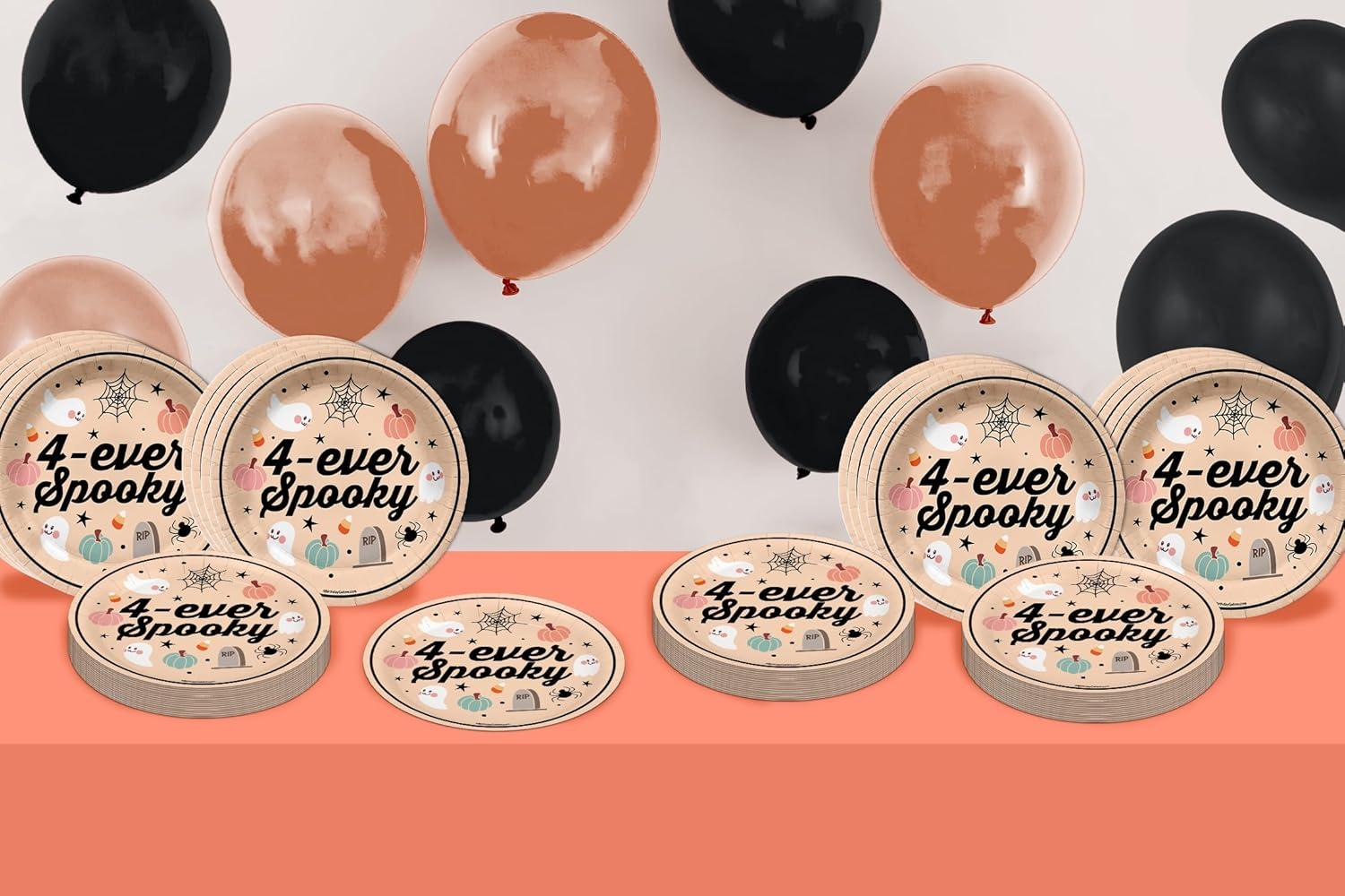 Four Ever Spooky Halloween 9" Round Paper Plates - 32 Piece Set