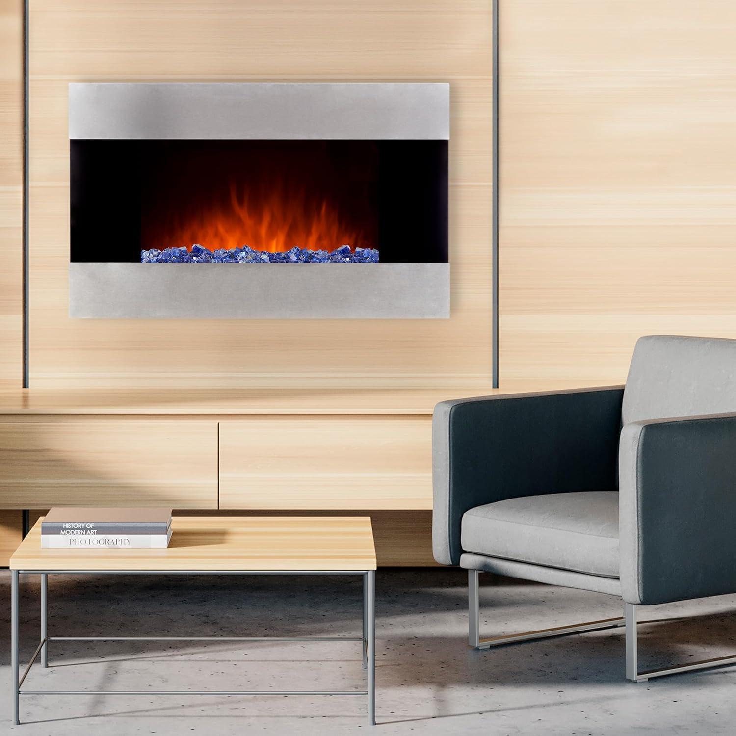 Pure Garden 10lbs Fire Pit Glass - 1/2-Inch Crushed Glass Rocks for Fireplaces, Landscape, Aquariums, or Vases