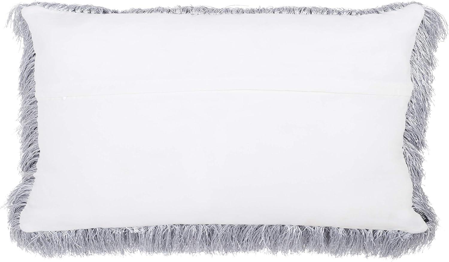 Indoor/Outdoor Shag Pillow - Silver - 14"X24" - Safavieh