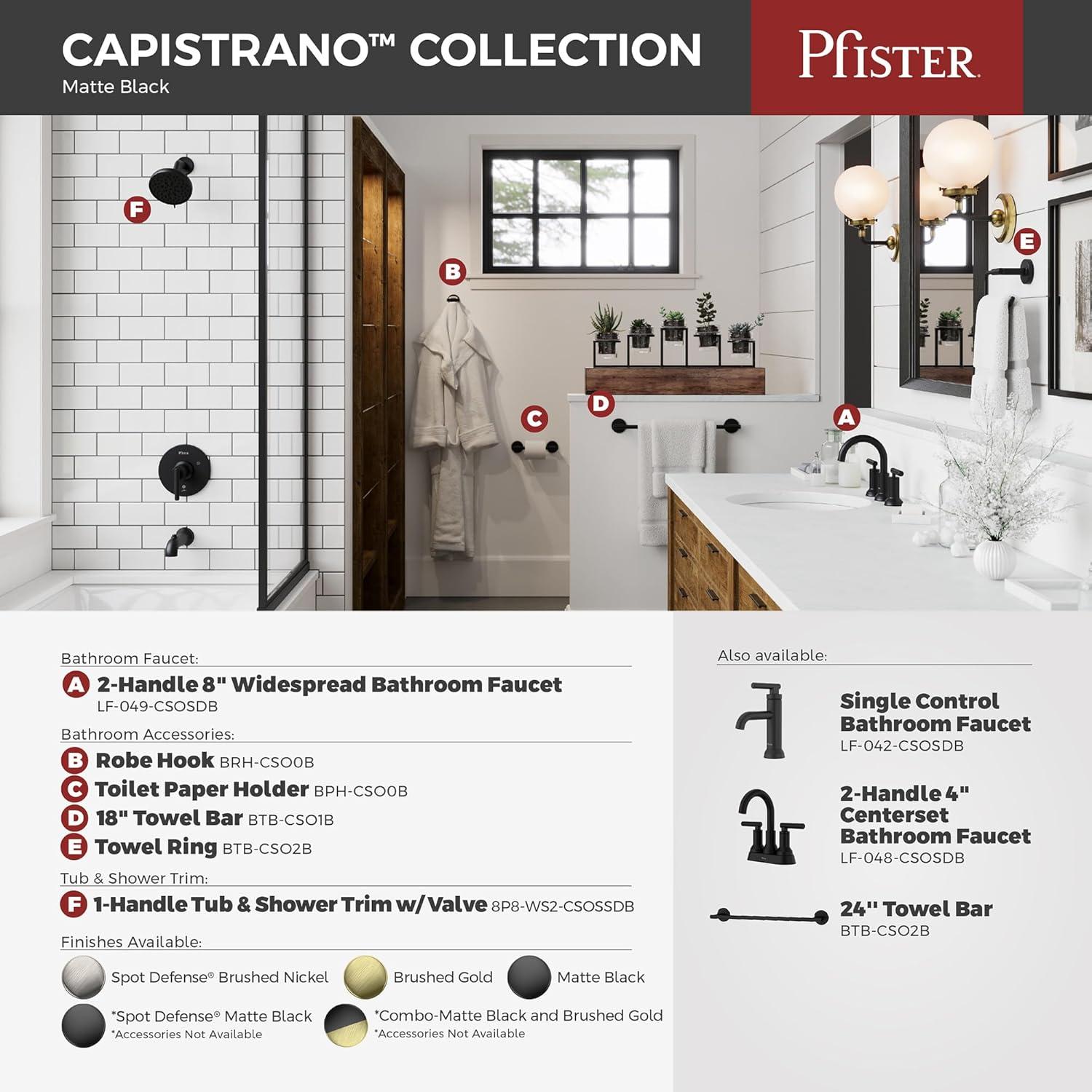 Capistrano Wall Mount Double Post Toilet Paper Holder in Matte Black