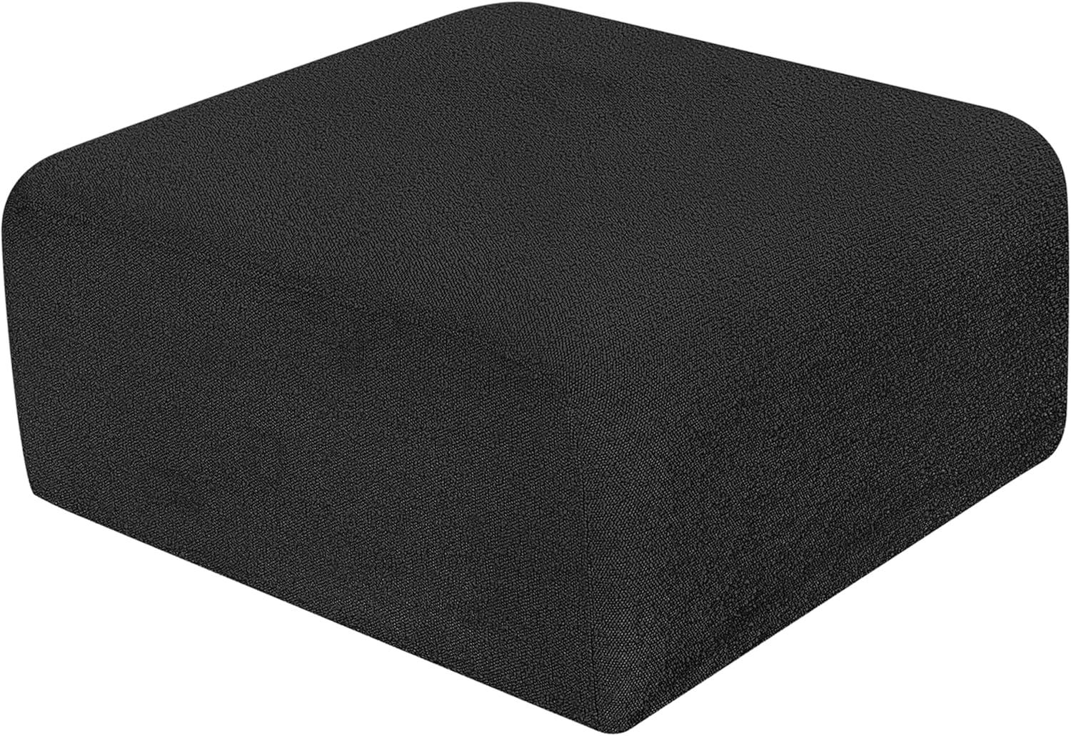 Meridian Furniture Arc Black Boucle Fabric Ottoman