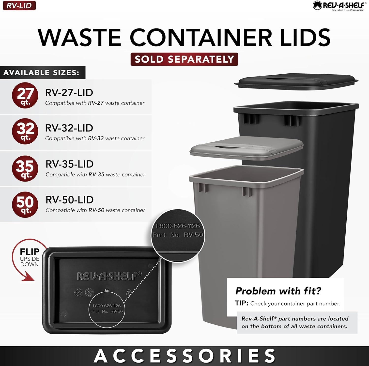 Rev-A-Shelf Rev-A-Shelf Single Pullout Top Mount Trash Can