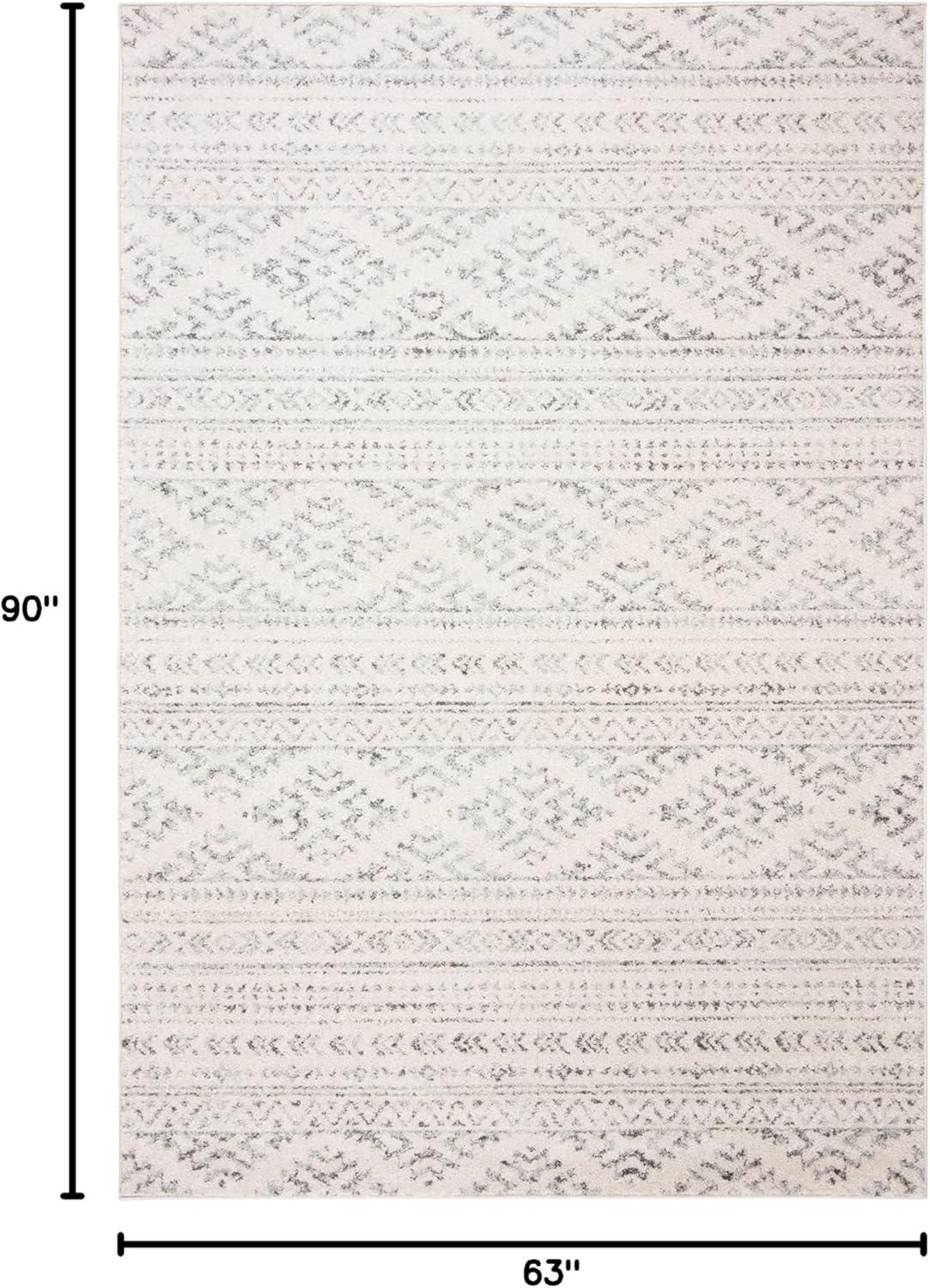 Tulum TUL272 Power Loomed Indoor Area Rug - Ivory/Grey - 5'3"x7'6" - Safavieh