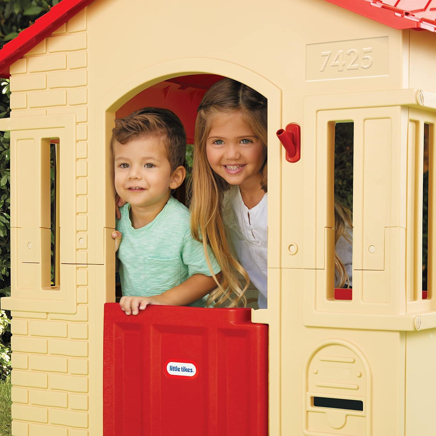 Little Tikes Cape Cottage Playhouse with Working Door, Windows, and Shutters - Tan