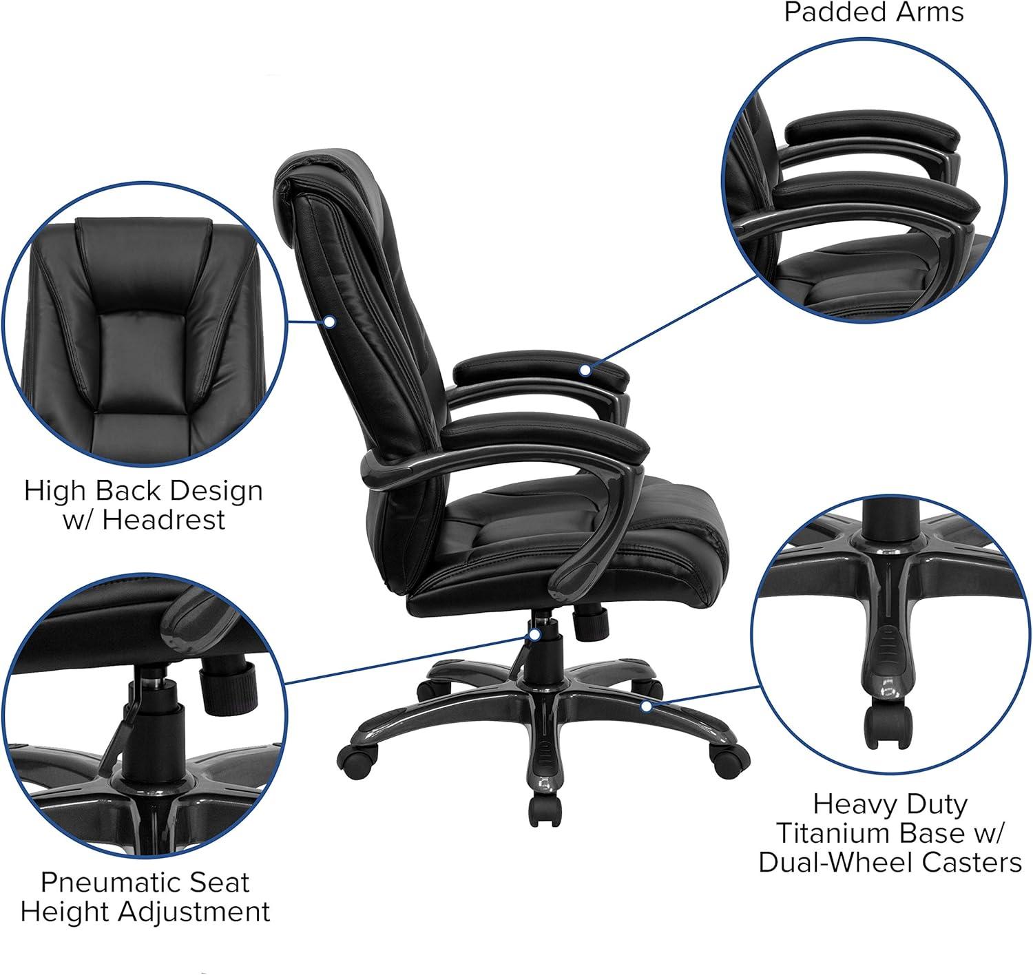 Ergonomic High-Back Black LeatherSoft Executive Swivel Office Chair