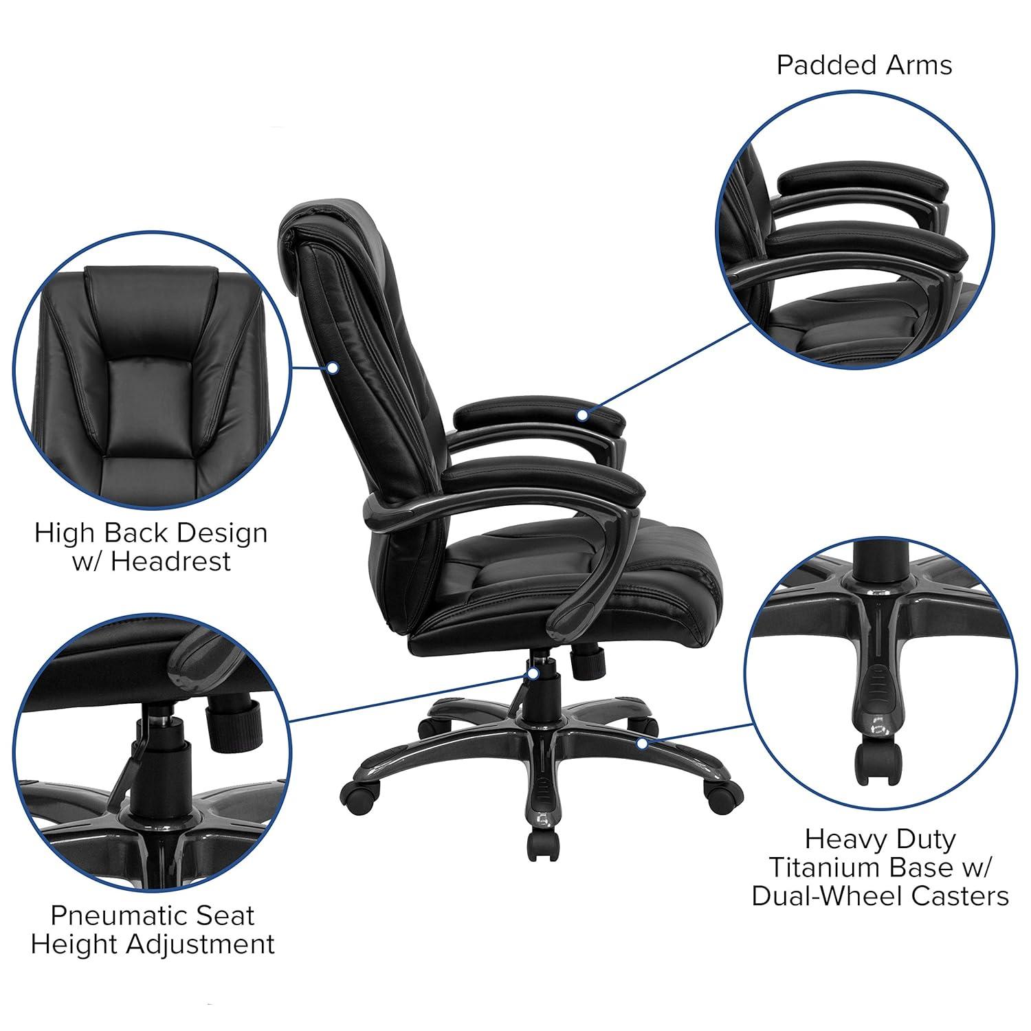 Ergonomic High-Back Black LeatherSoft Executive Swivel Office Chair