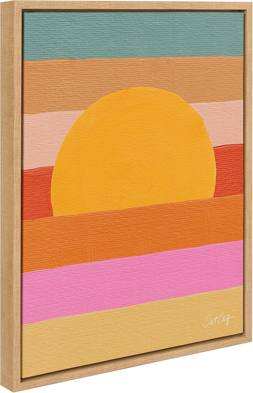 18" x 24" Sylvie Sunset Waves Framed Canvas by Cat Coquillette - Kate & Laurel All Things Decor