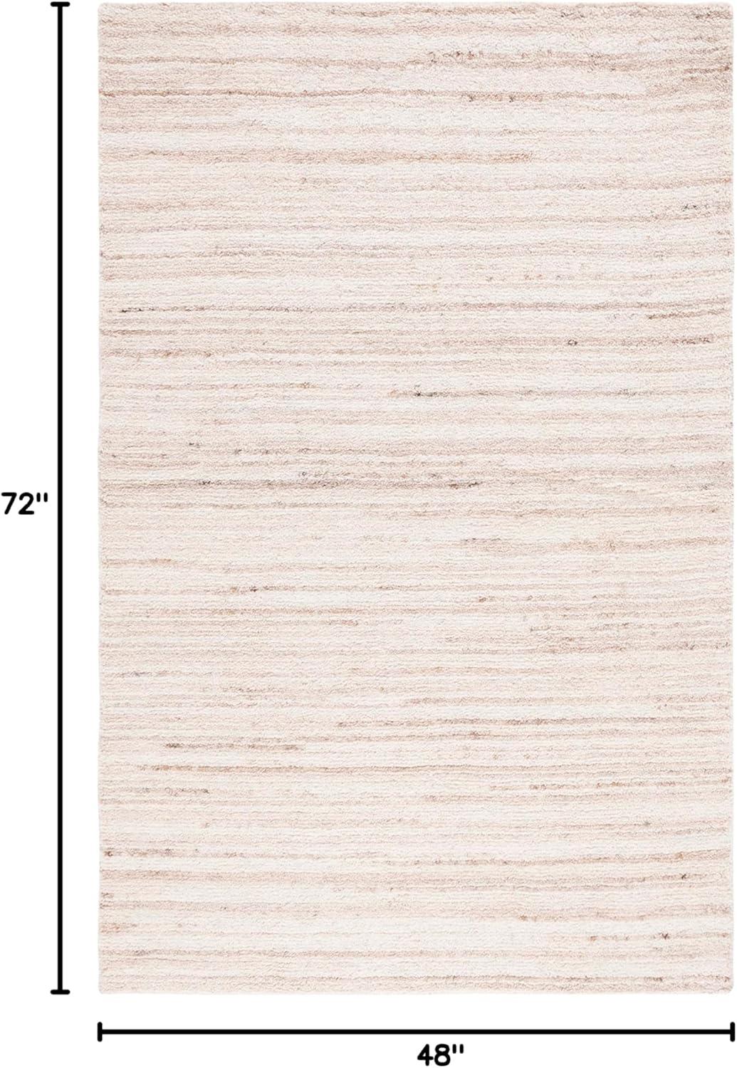 SAFAVIEH Casablanca Claud Solid Wool Shag Area Rug, Beige, 4' x 6'