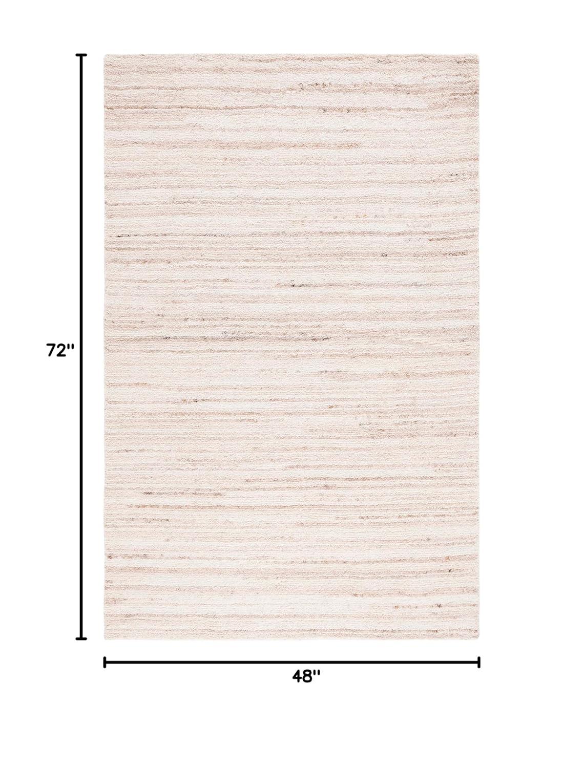 SAFAVIEH Casablanca Claud Solid Wool Shag Area Rug, Beige, 4' x 6'