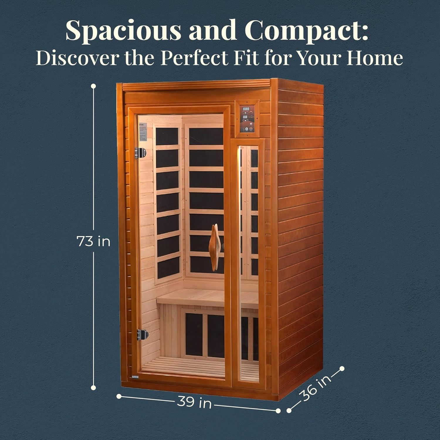 DYNAMIC SAUNAS Barcelona 1 to 2 Person Low EMF FAR Infrared Home Sauna